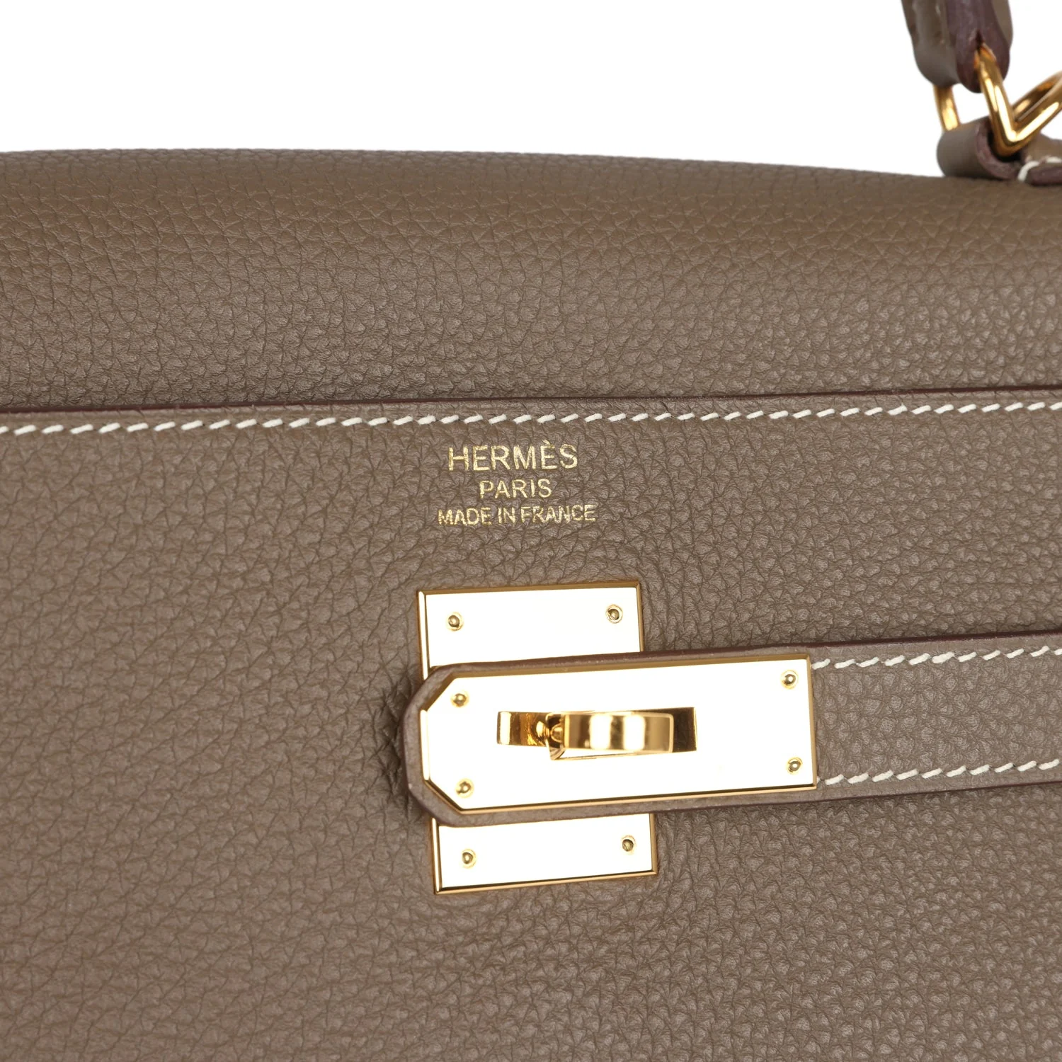 Pre-owned Hermes Kelly Retourne 35 Etoupe Togo Gold Hardware - Image 7