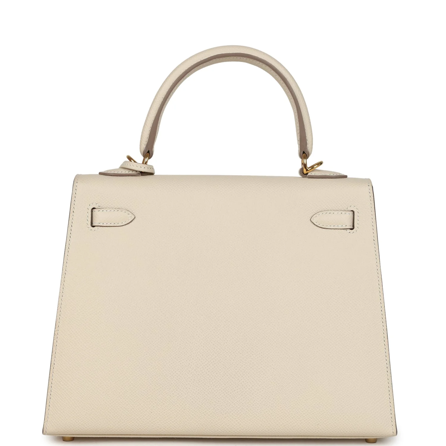 Pre-owned Hermes Kelly Sellier 25 Craie Epsom Gold Hardware - Image 4