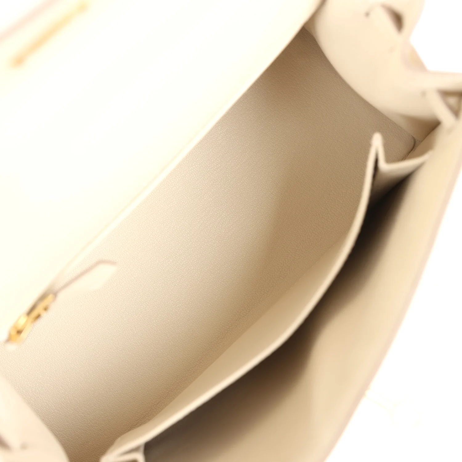 Pre-owned Hermes Kelly Sellier 25 Craie Epsom Gold Hardware - Image 8