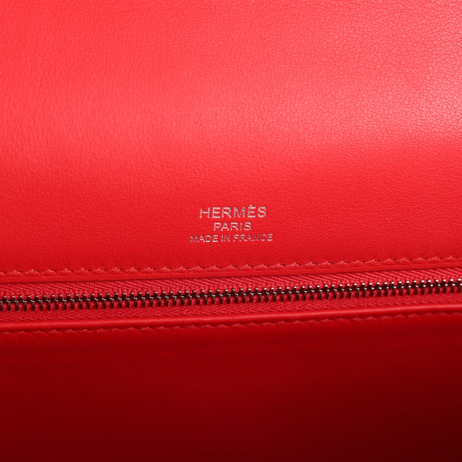 Pre-owned Hermes Kelly Sellier 28 Rouge De Coeur Swift and Beige-Ecru Toile H Canvas Palladium Hardware - Image 8