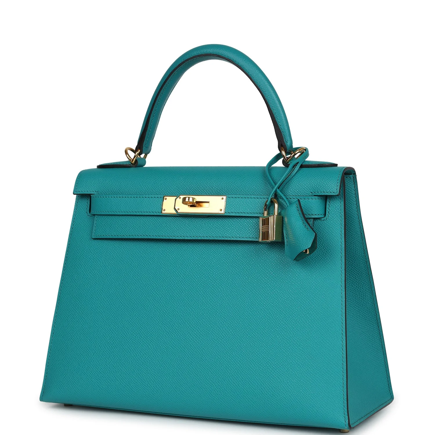 Pre-owned Hermes Kelly Sellier 28 Vert Verone Epsom Gold Hardware - Image 5