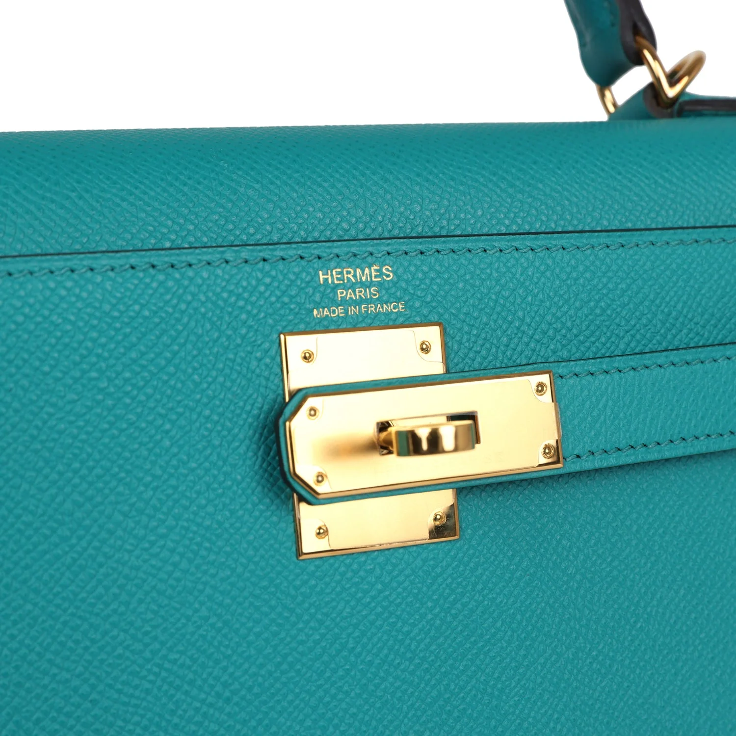 Pre-owned Hermes Kelly Sellier 28 Vert Verone Epsom Gold Hardware - Image 7