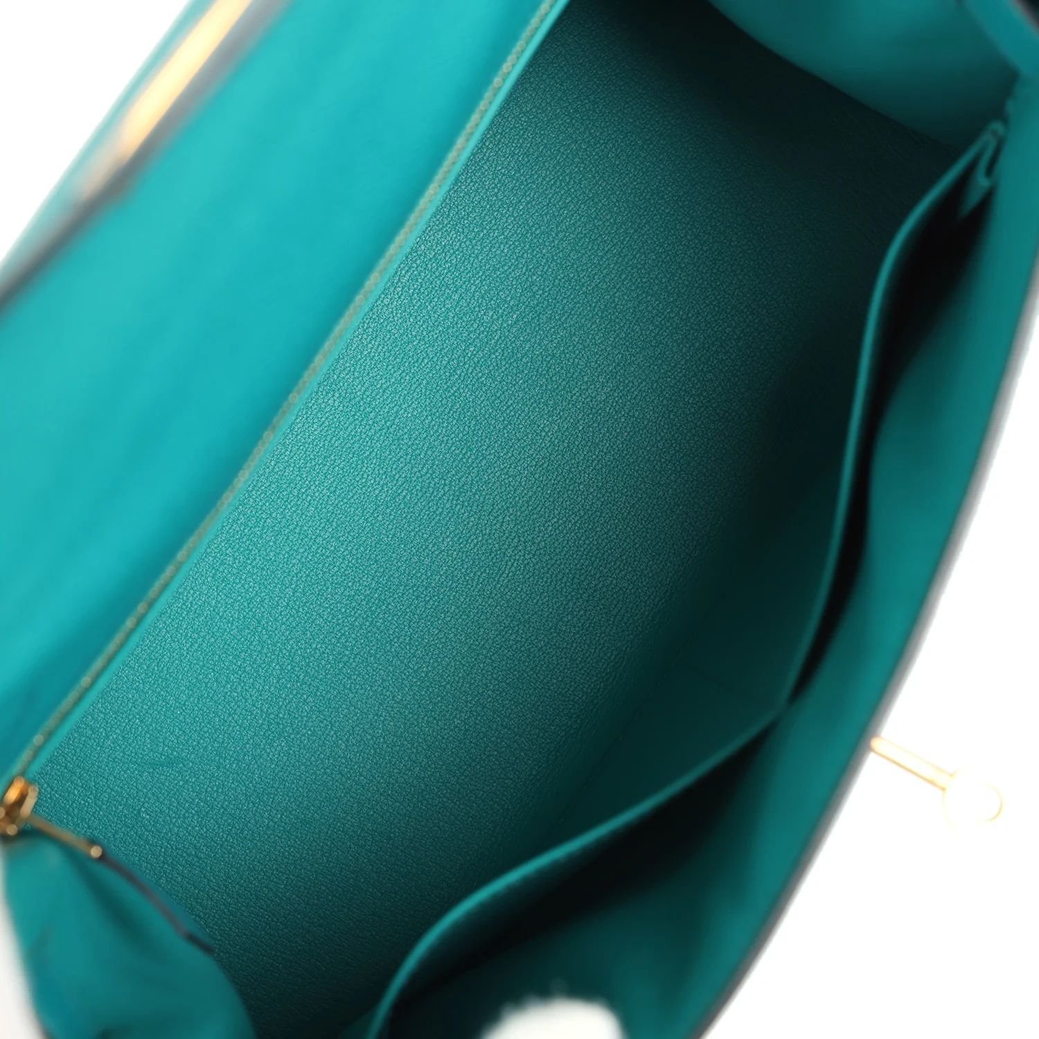 Pre-owned Hermes Kelly Sellier 28 Vert Verone Epsom Gold Hardware - Image 8