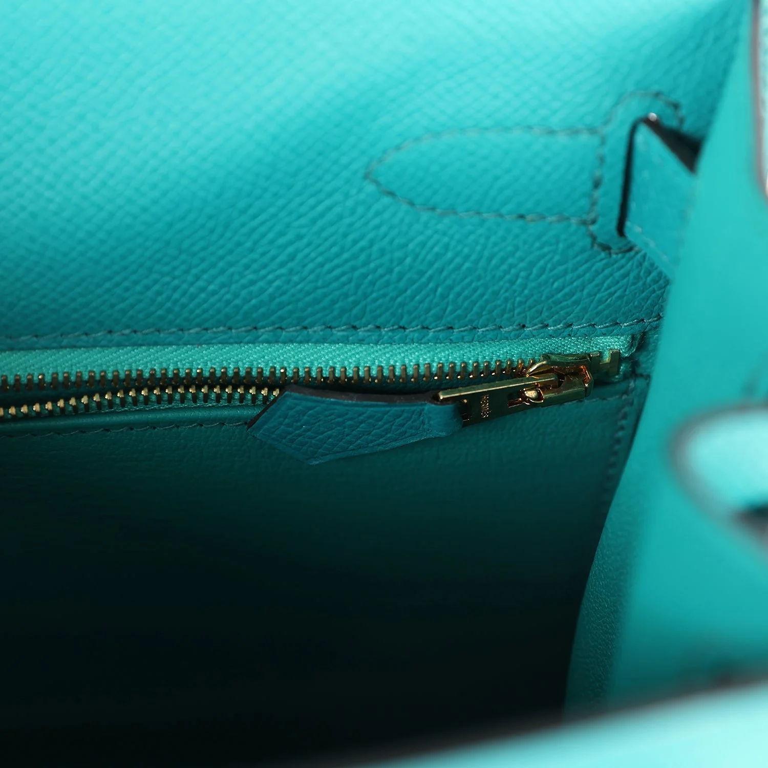 Pre-owned Hermes Kelly Sellier 28 Vert Verone Epsom Gold Hardware - Image 9