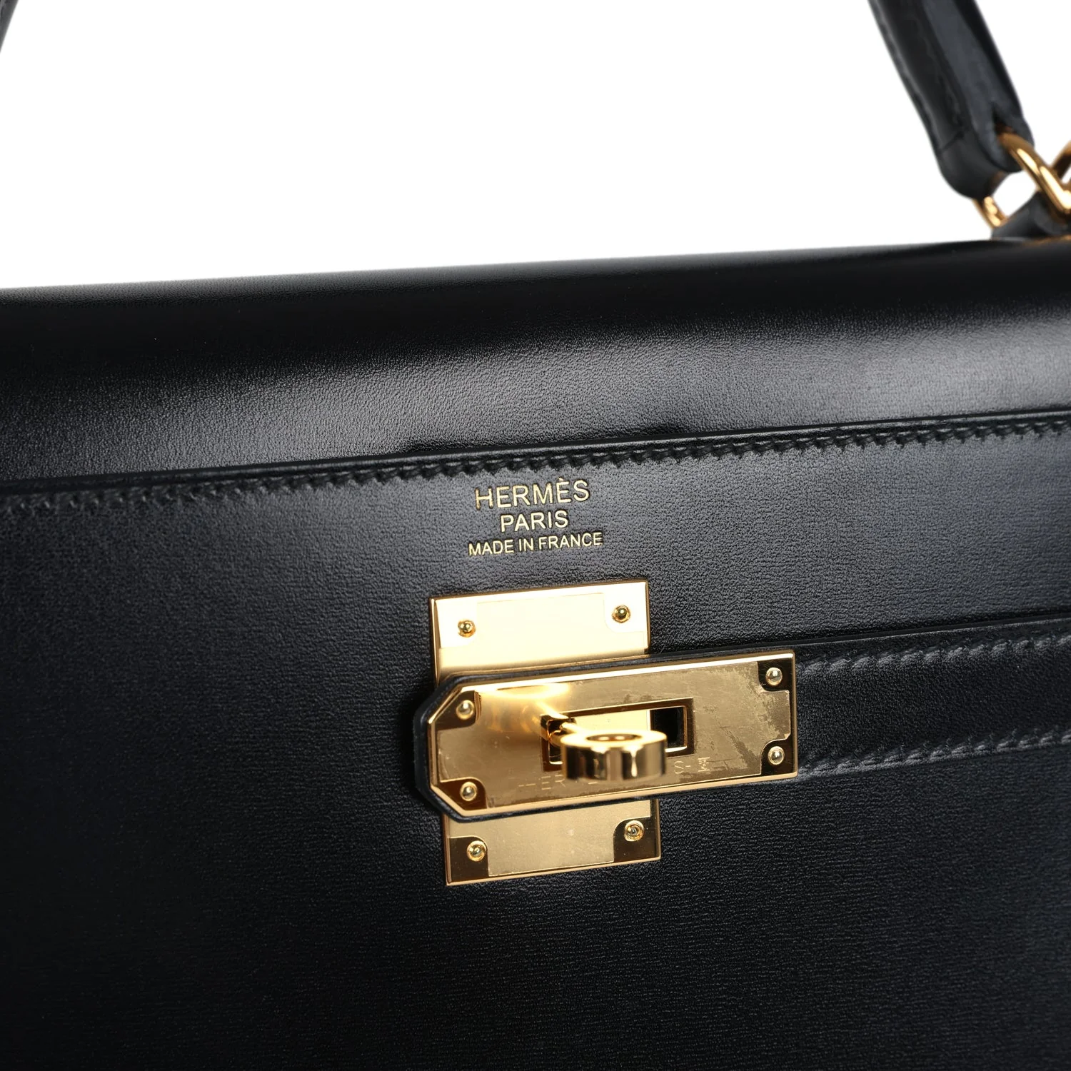 Pre-owned Hermes Kelly Sellier 32 Black Box Gold Hardware - Image 7