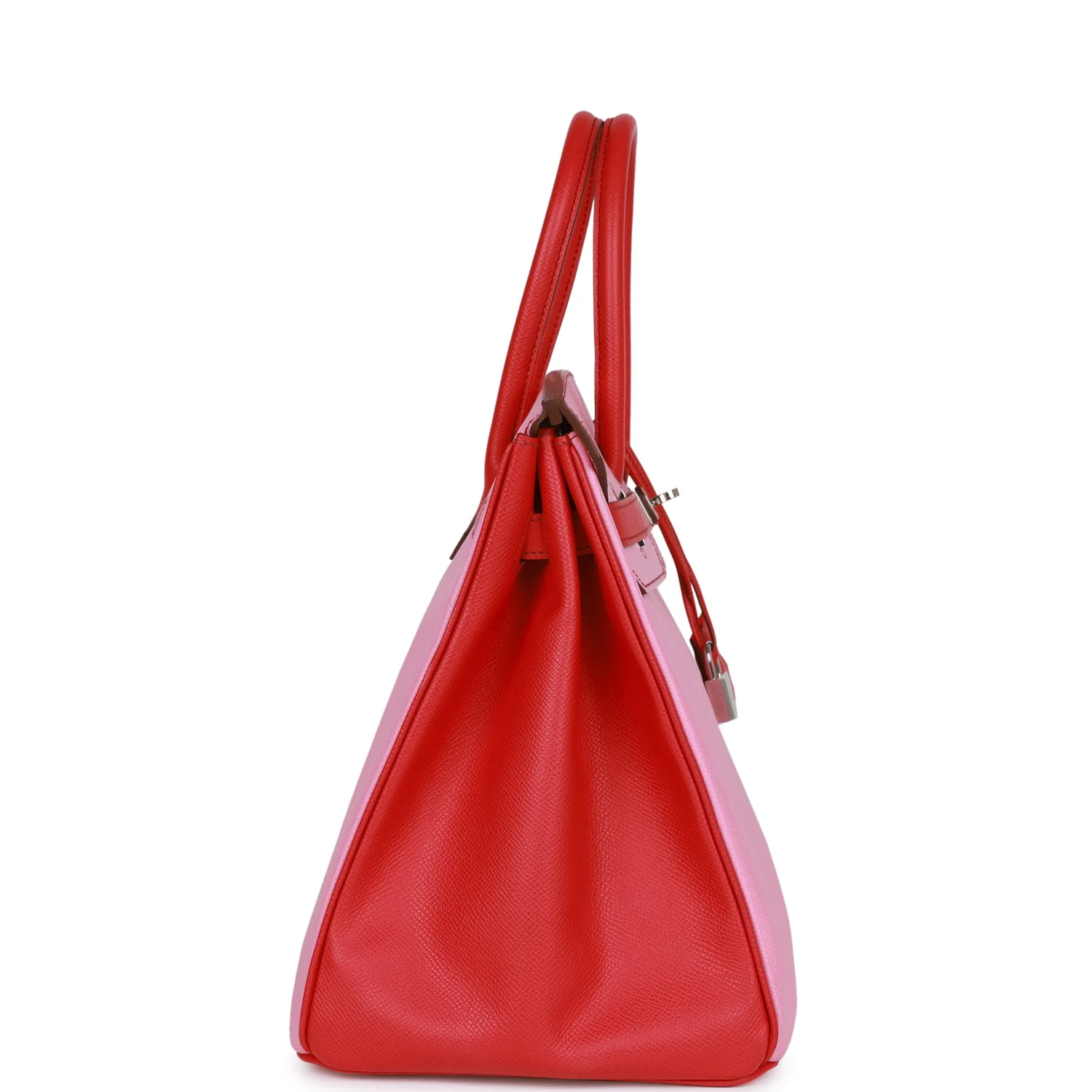 Pre-owned Hermes Special Order (HSS) Birkin 35 Bubblegum and Bougainvillea Epsom Palladium Hardware - Image 3