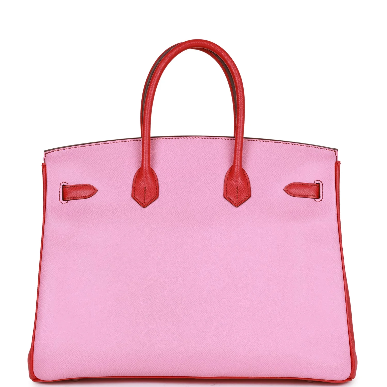 Pre-owned Hermes Special Order (HSS) Birkin 35 Bubblegum and Bougainvillea Epsom Palladium Hardware - Image 4