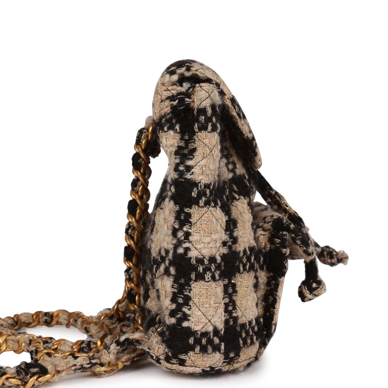 Vintage Chanel Duma Backpack Beige and Black Tweed Gold Hardware - Image 3