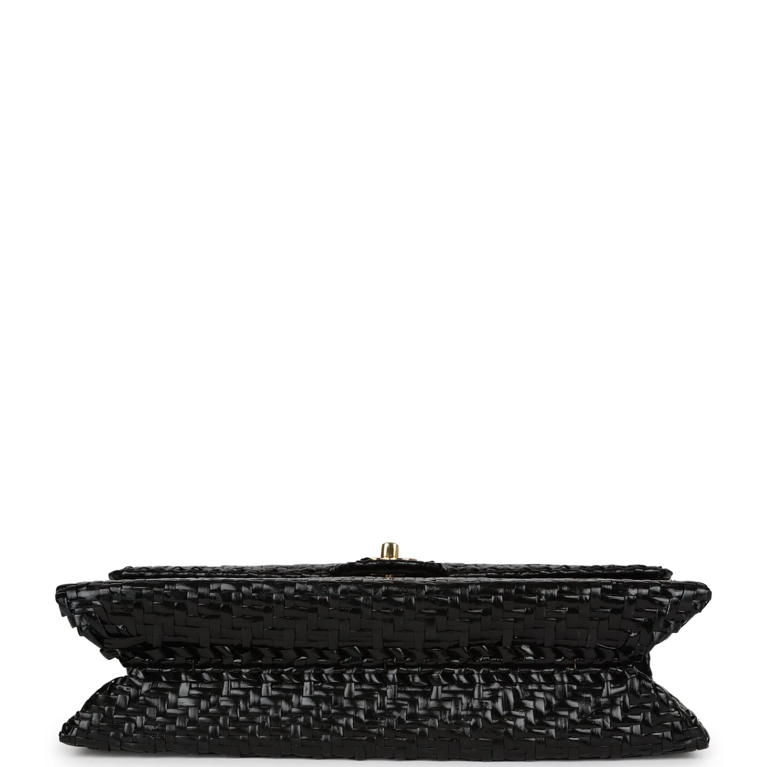 Vintage Chanel Flap Bag Black Wicker Gold Hardware - Image 6