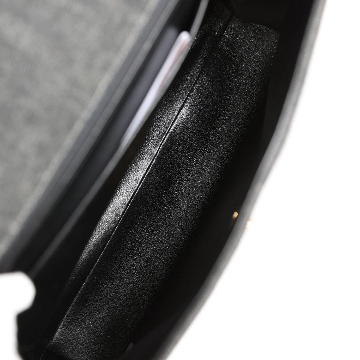 Vintage Chanel Kelly Top Handle Bag Black Denim Gold Hardware - Image 7