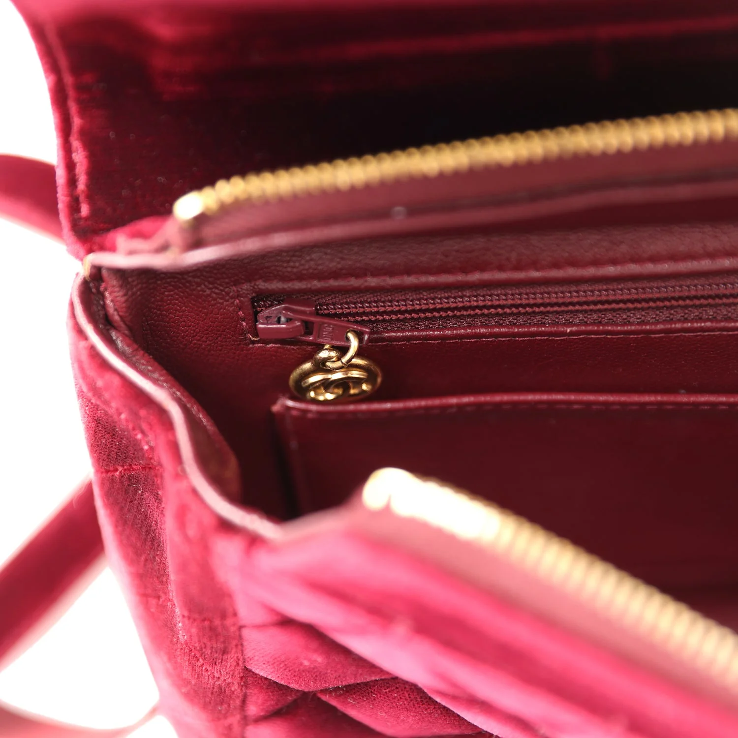 Vintage Chanel Medium Classic Flap Backpack Burgundy Velvet Gold Hardware - Image 11