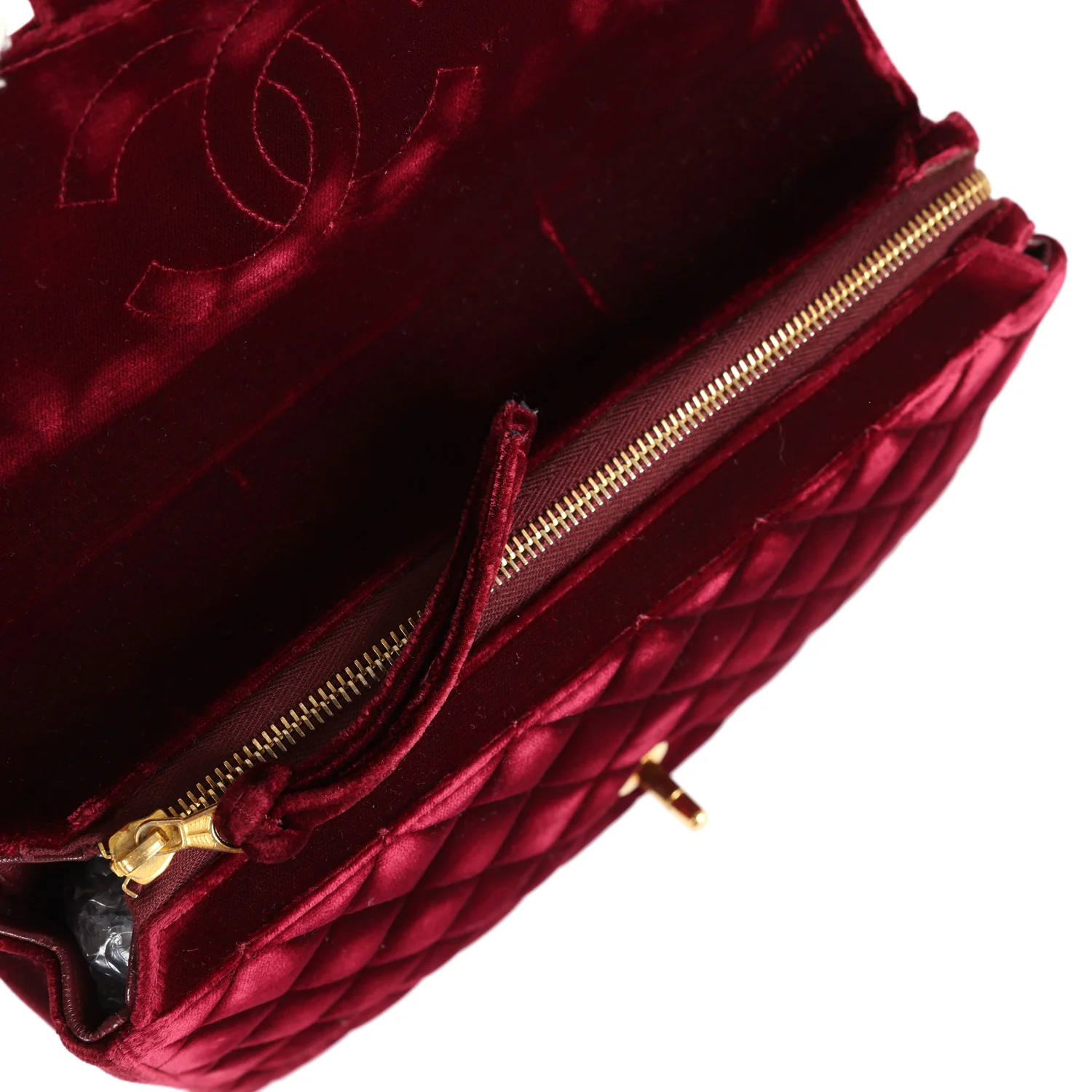 Vintage Chanel Medium Classic Flap Backpack Burgundy Velvet Gold Hardware - Image 8