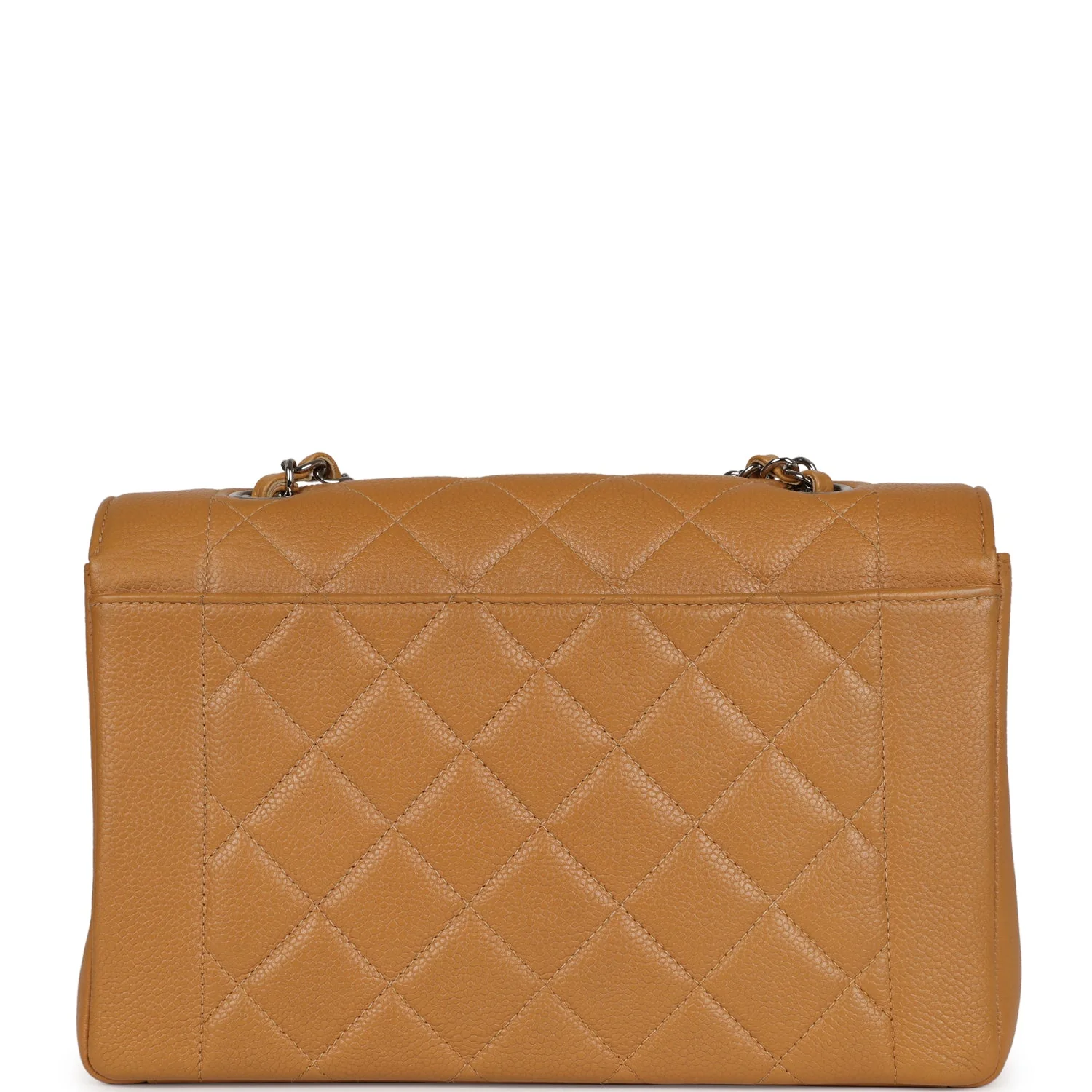 Vintage Chanel Medium Diana Flap Bag Dark Beige Caviar Silver Hardware - Image 4