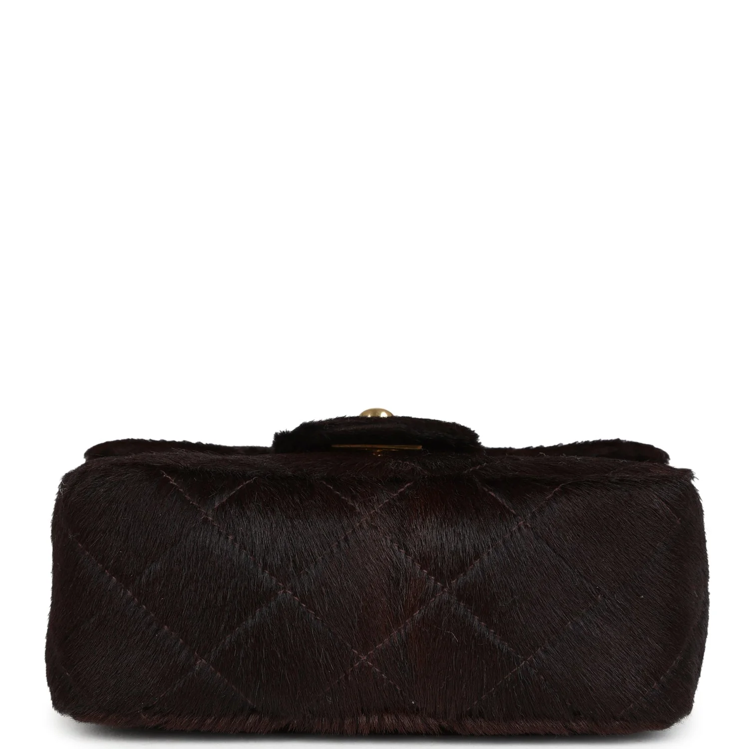 Vintage Chanel Micro Kelly Child Dark Brown Pony Hair Gold Hardware - Image 6