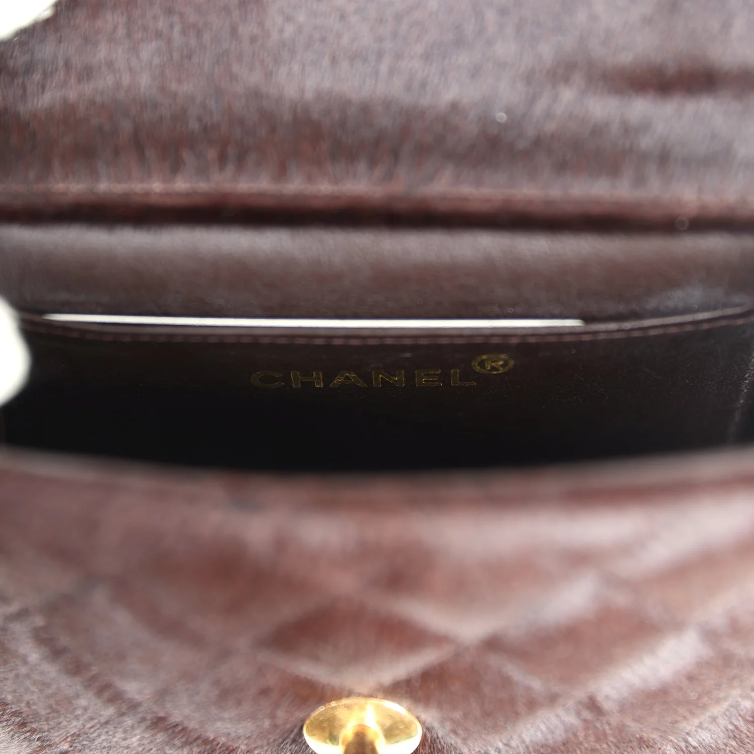 Vintage Chanel Micro Kelly Child Dark Brown Pony Hair Gold Hardware - Image 8