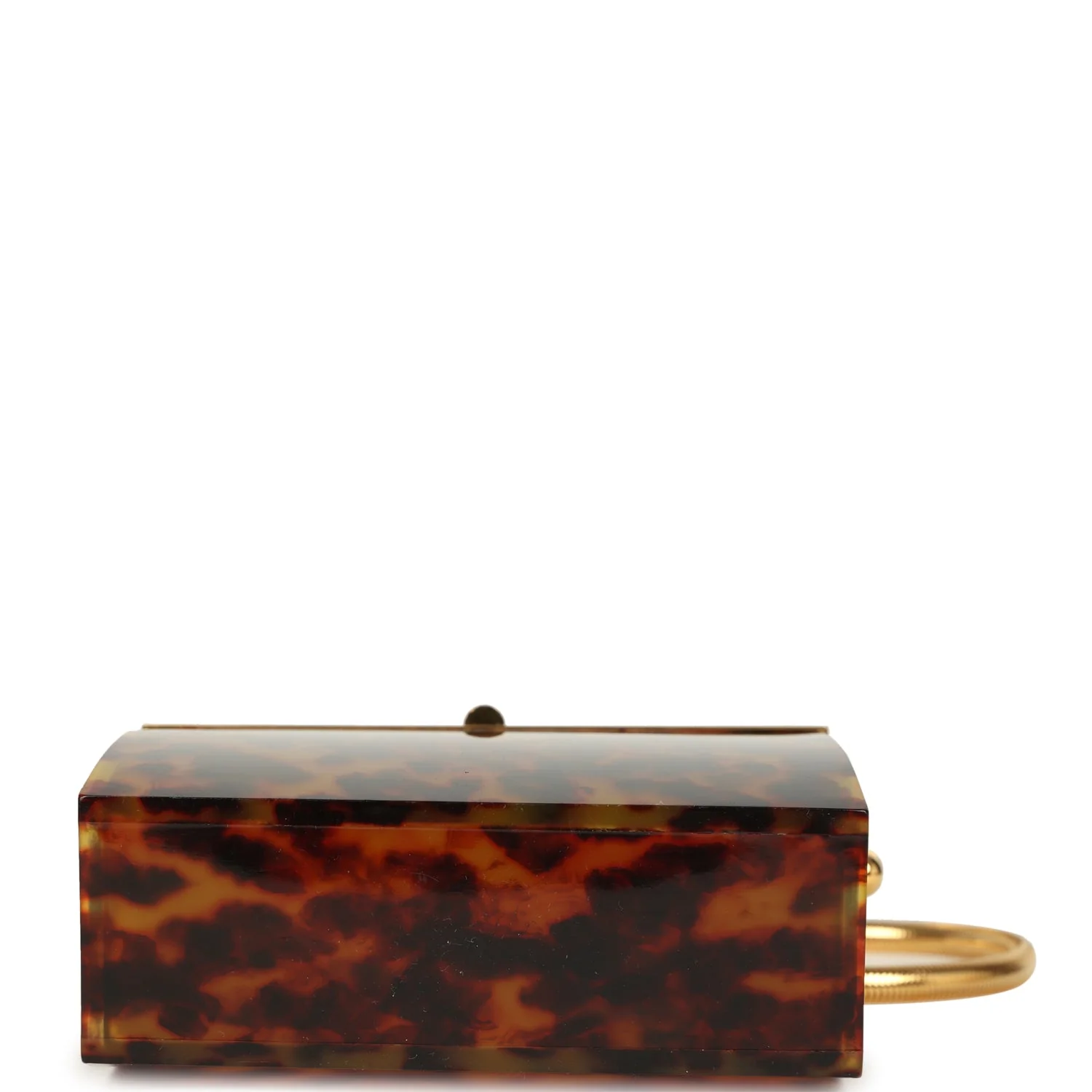 Vintage Chanel Minaudiere Clutch with Chain Tortoiseshell Acrylic Gold Hardware - Image 6