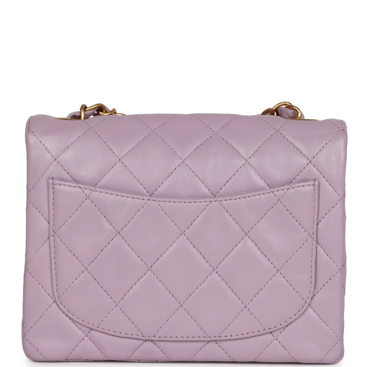 Vintage Chanel Mini Square Flap Bag Light Purple Lambskin Matte Gold Hardware - Image 4