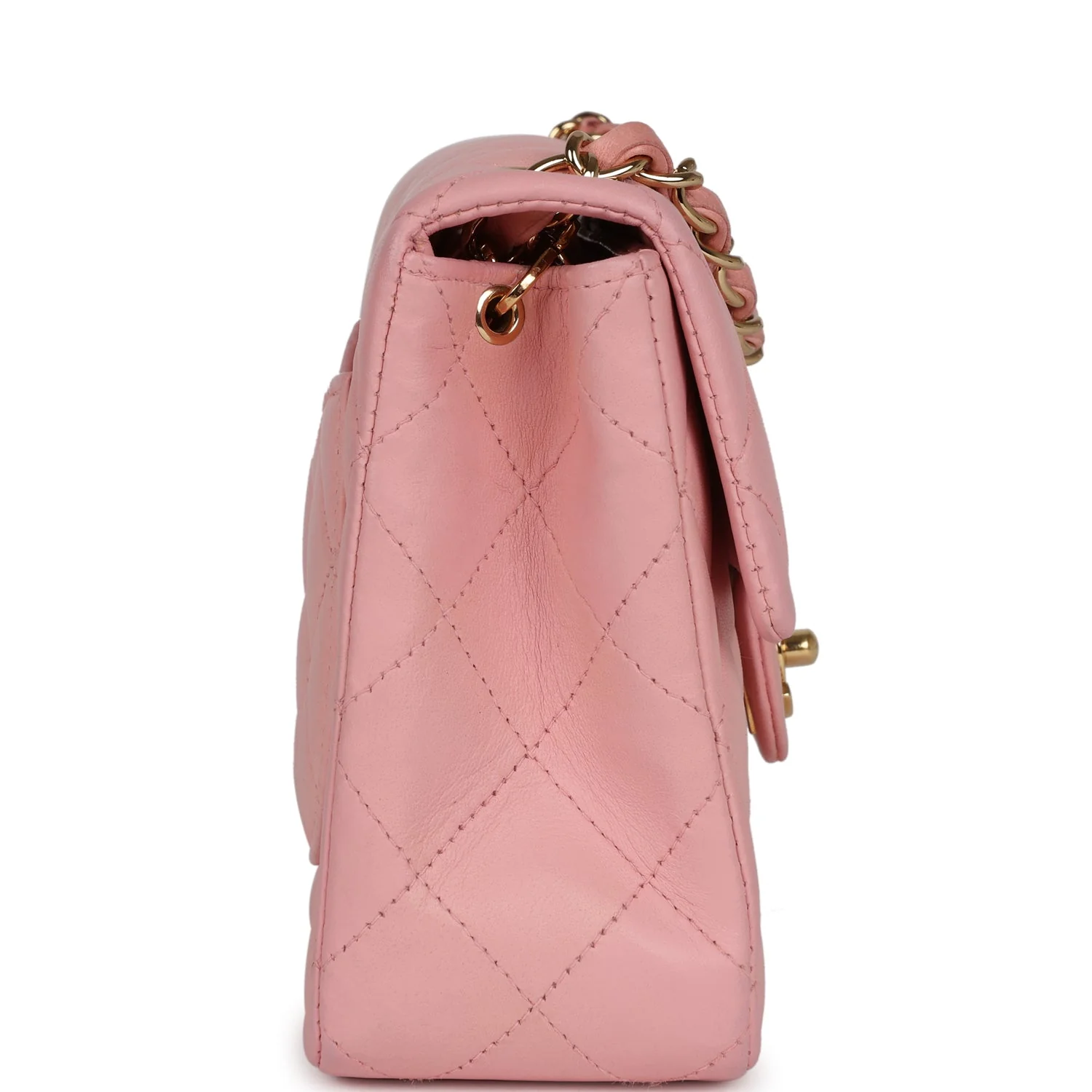 Vintage Chanel Mini Square Flap Light Pink Lambskin Gold Hardware - Image 3