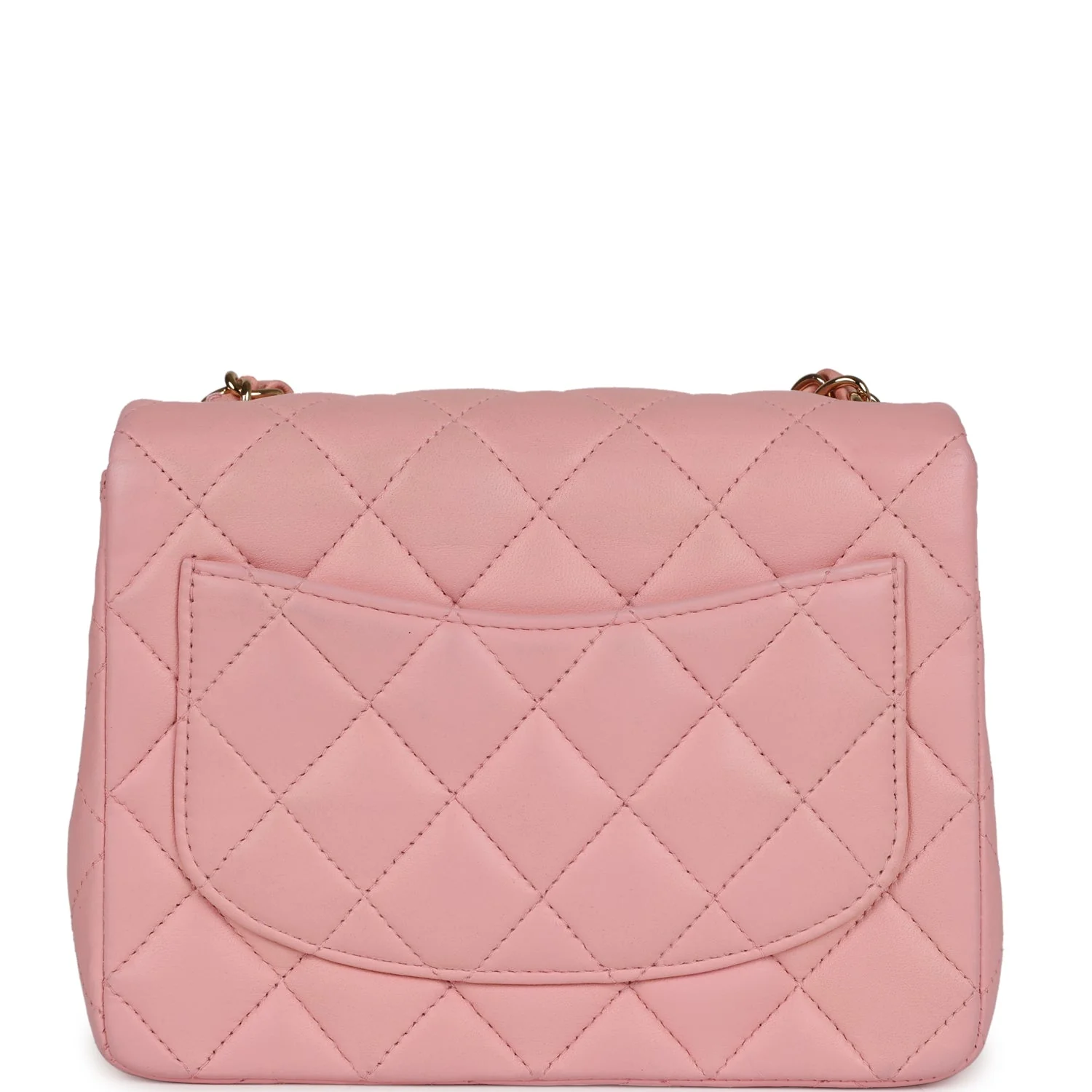 Vintage Chanel Mini Square Flap Light Pink Lambskin Gold Hardware - Image 4