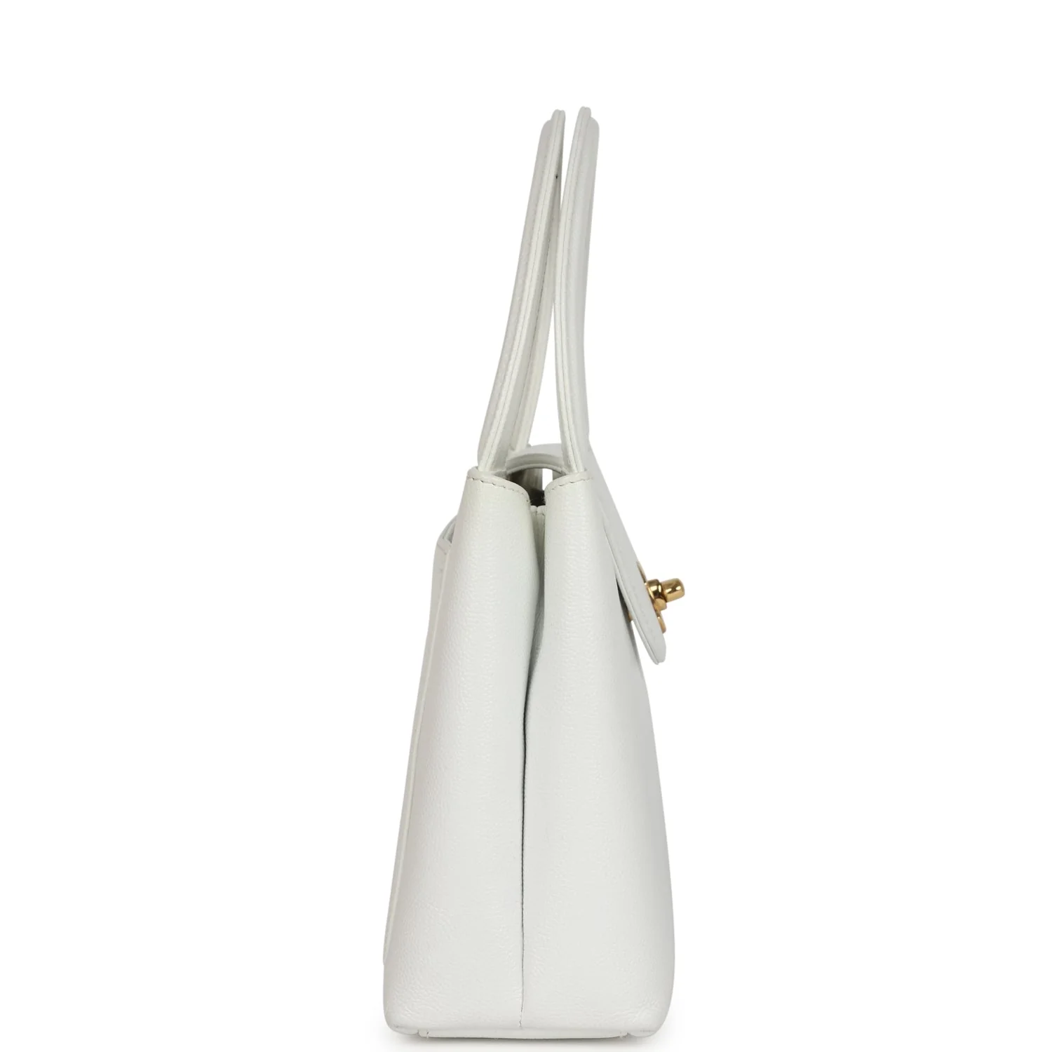 Vintage Chanel Small Kelly White Caviar Gold Hardware - Image 3