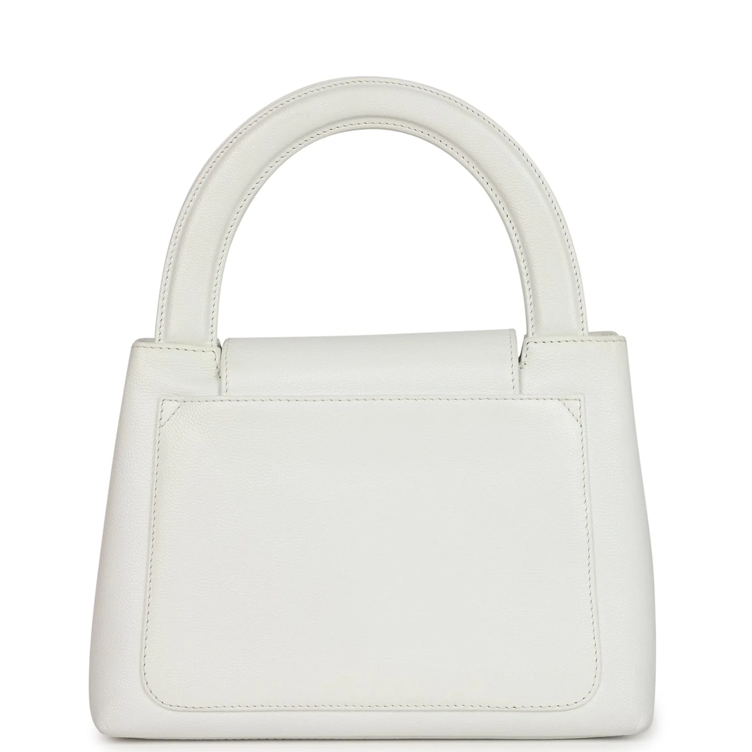 Vintage Chanel Small Kelly White Caviar Gold Hardware - Image 4