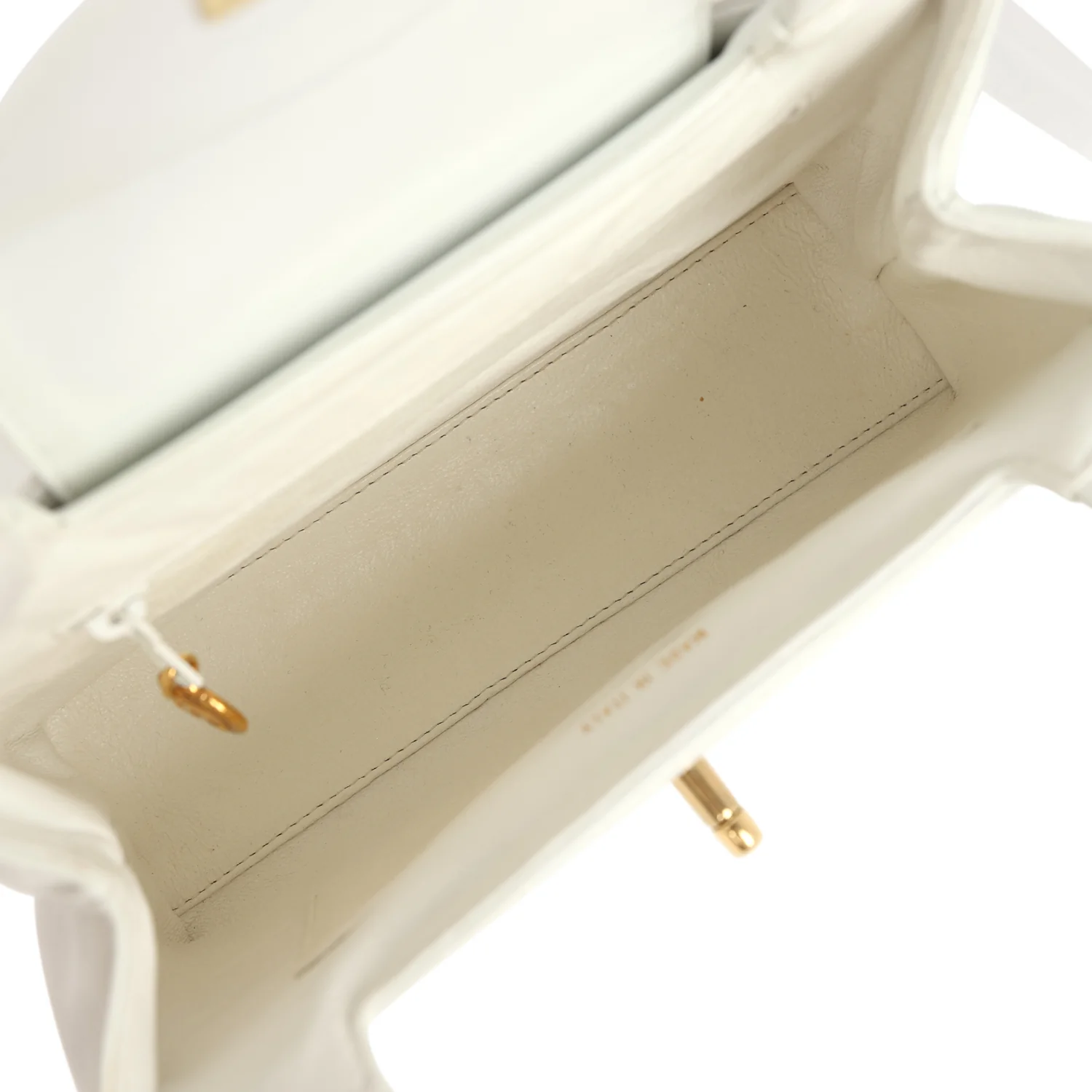 Vintage Chanel Small Kelly White Caviar Gold Hardware - Image 7