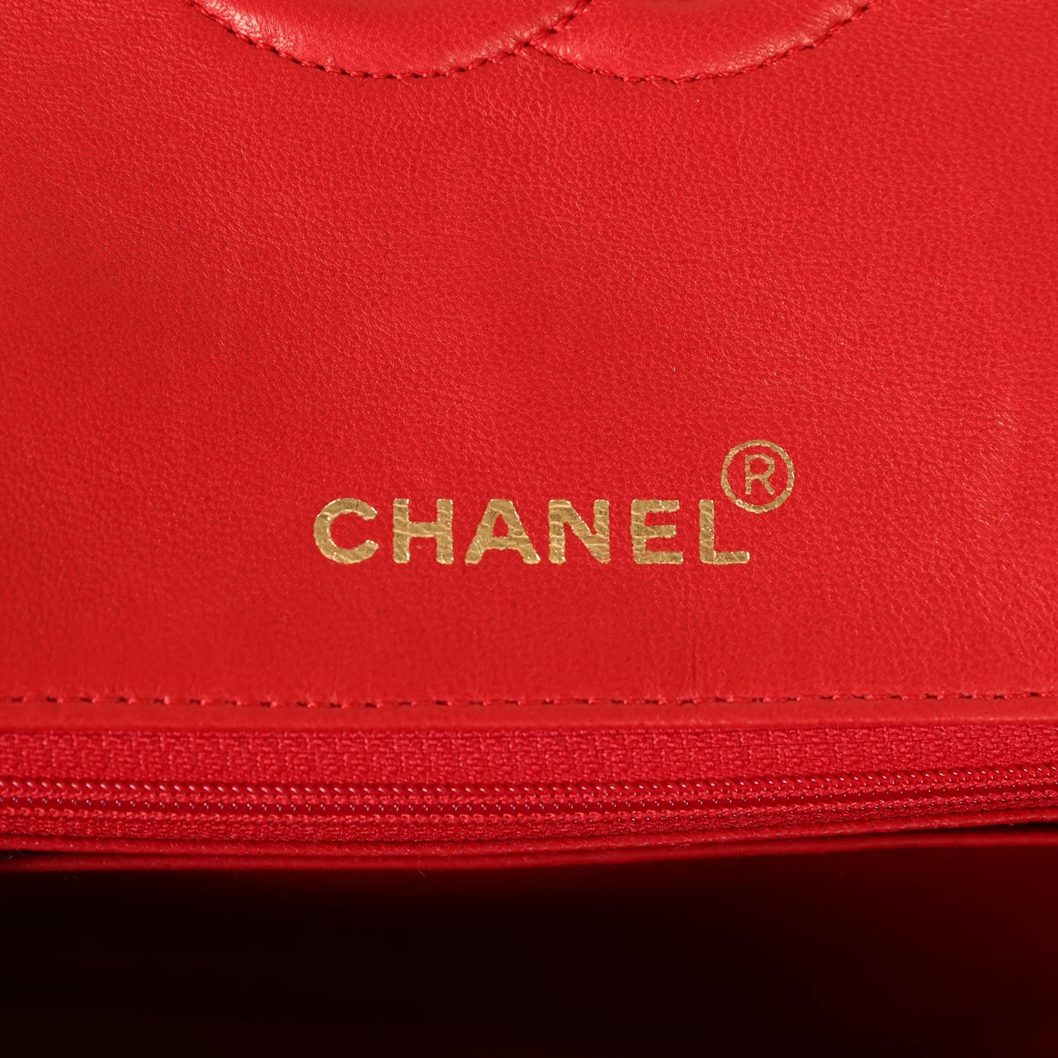 Vintage Chanel Top Handle Square Flap Red Lambskin Gold Hardware - Image 7
