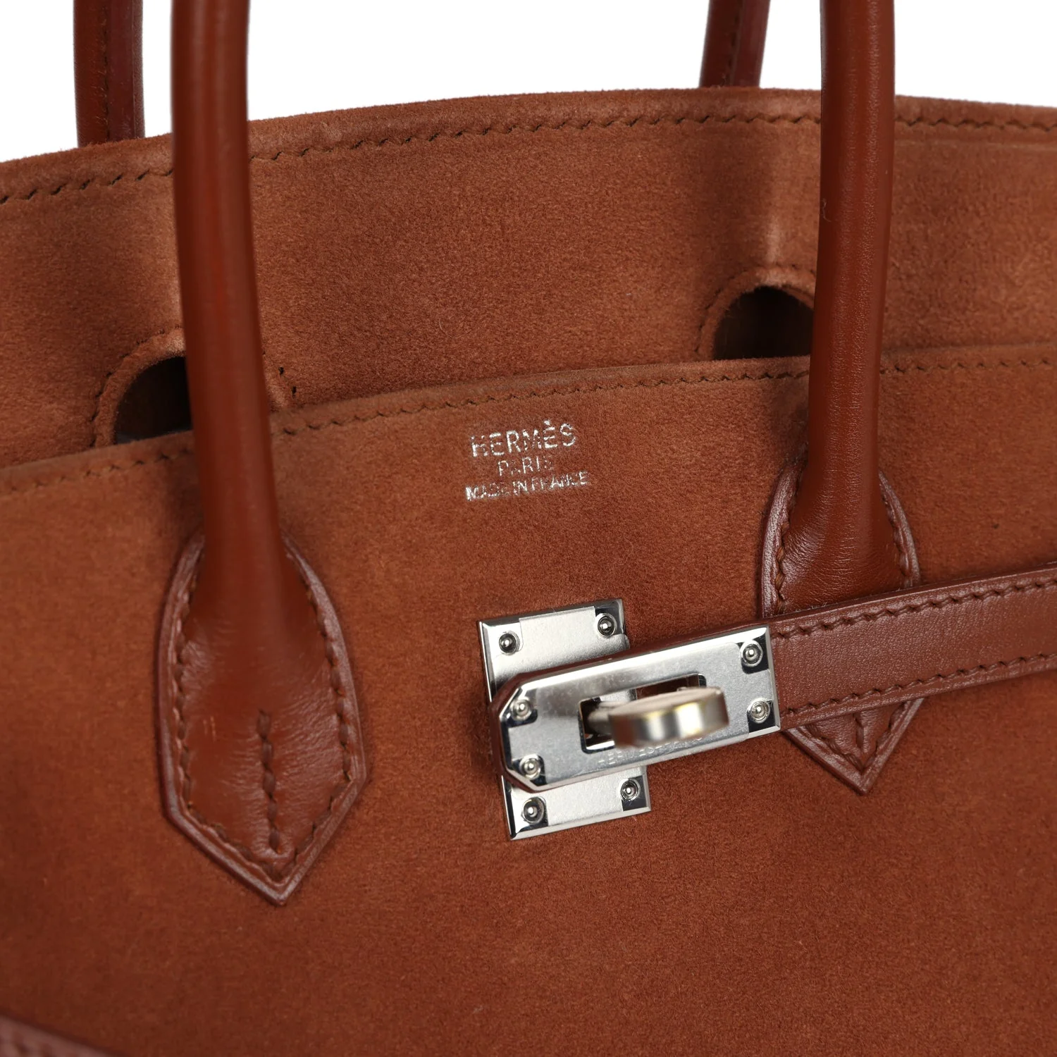 Vintage Hermes Birkin 25 Noisette Doblis and Box Palladium Hardware - Image 7