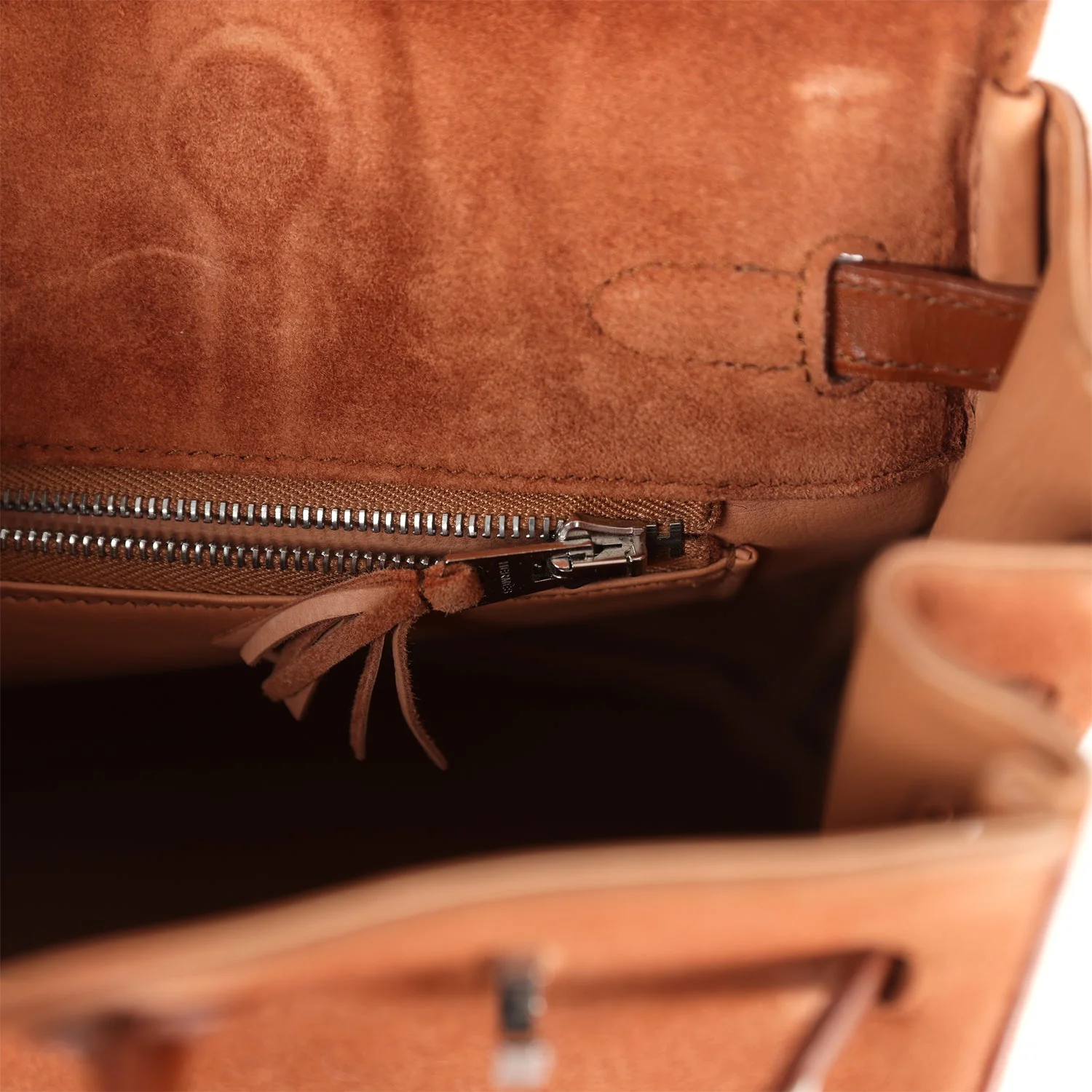 Vintage Hermes Birkin 25 Noisette Doblis and Box Palladium Hardware - Image 9