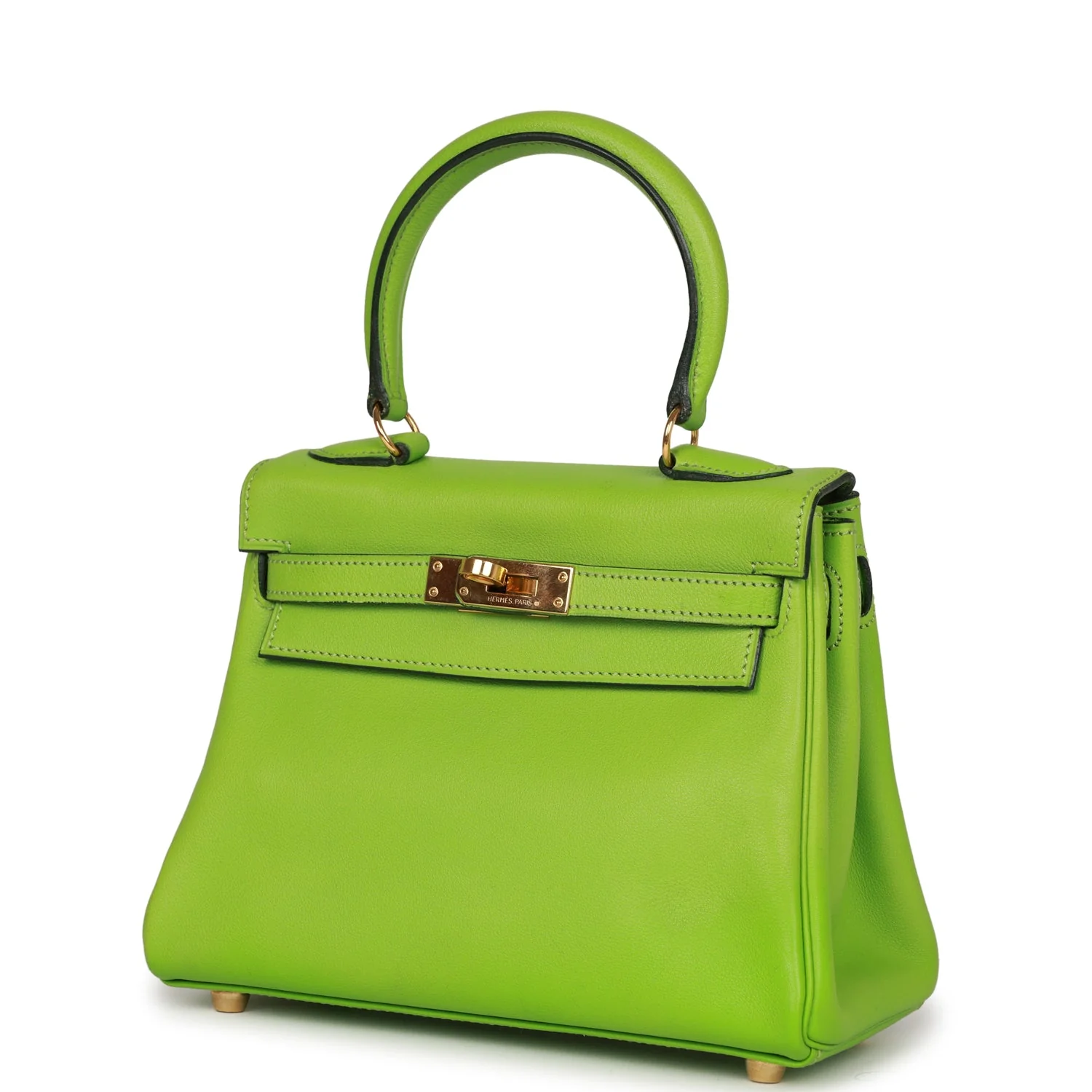 Vintage Hermes Kelly Retourne 20 Vert Cru Gulliver Gold Hardware - Image 5