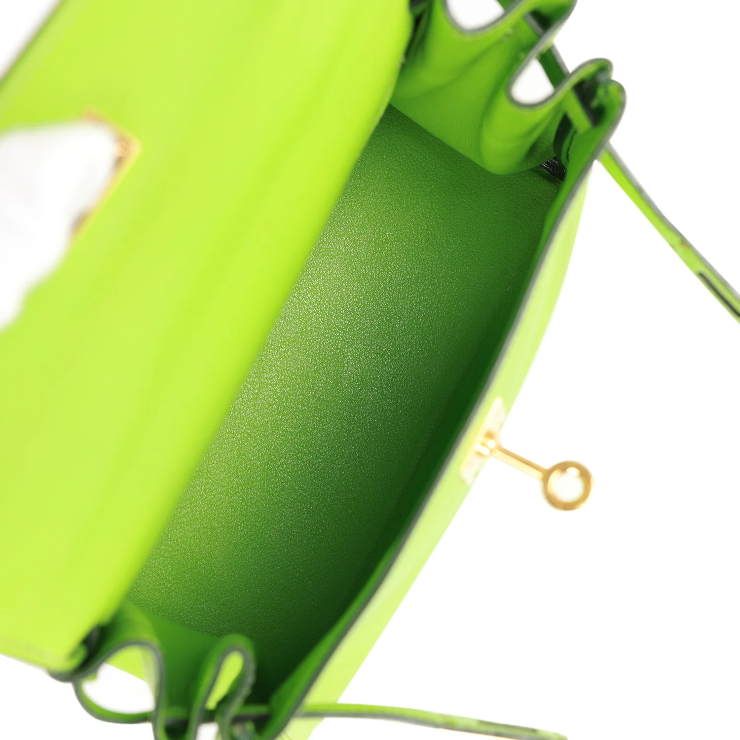 Vintage Hermes Kelly Retourne 20 Vert Cru Gulliver Gold Hardware - Image 8