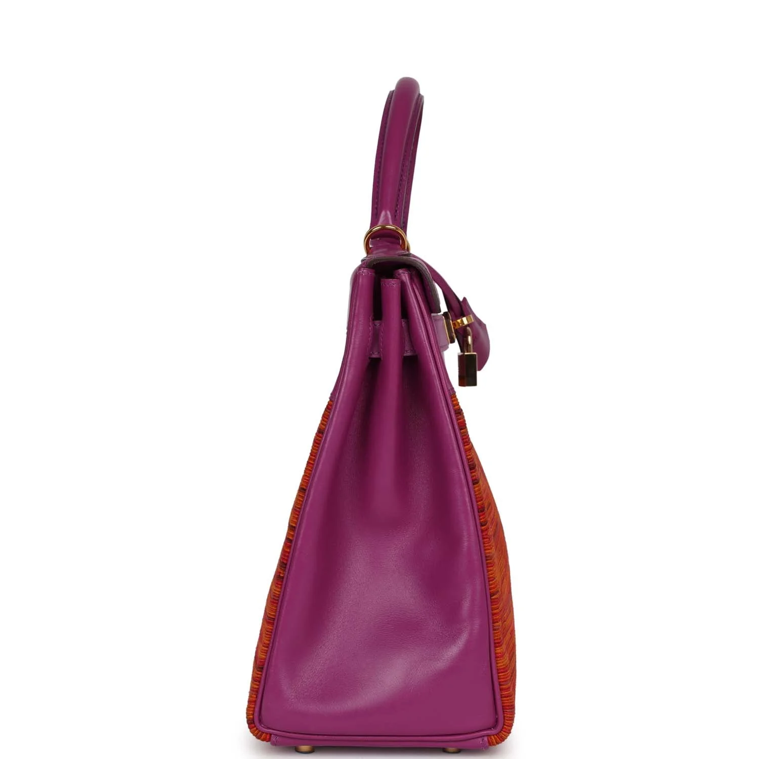 Vintage Hermes Kelly Retourne 32 Vibrato Cyclamen Box Gold Hardware - Image 3