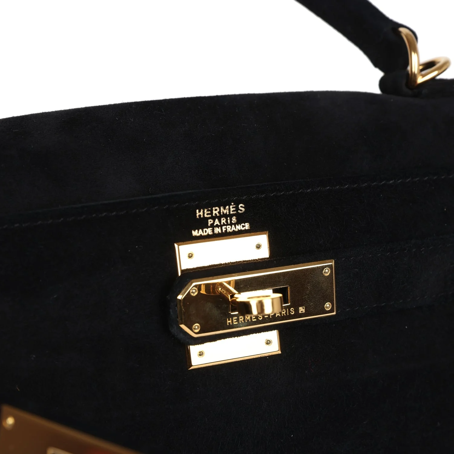 Vintage Hermes Kelly Sellier 28 Black Doblis Gold Hardware - Image 7