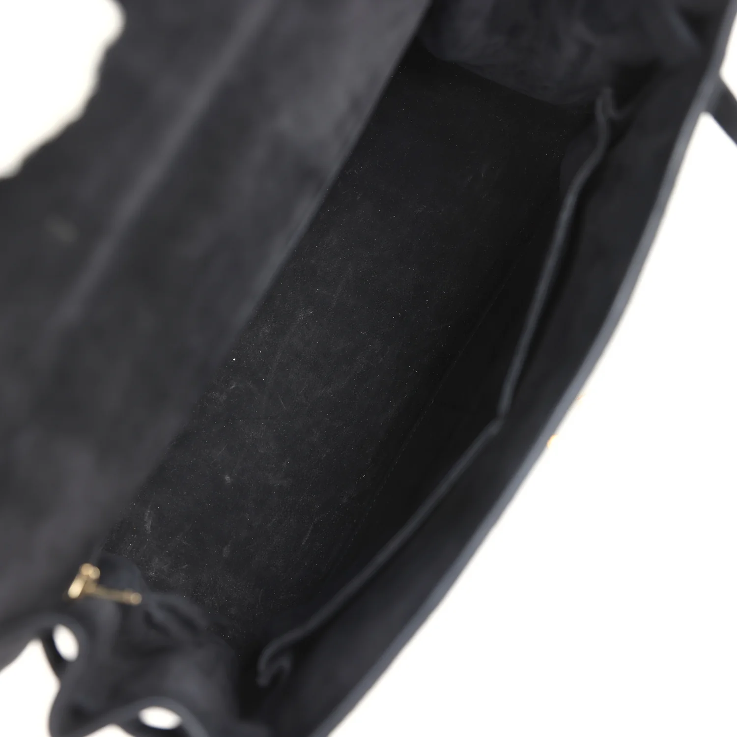 Vintage Hermes Kelly Sellier 28 Black Doblis Gold Hardware - Image 8