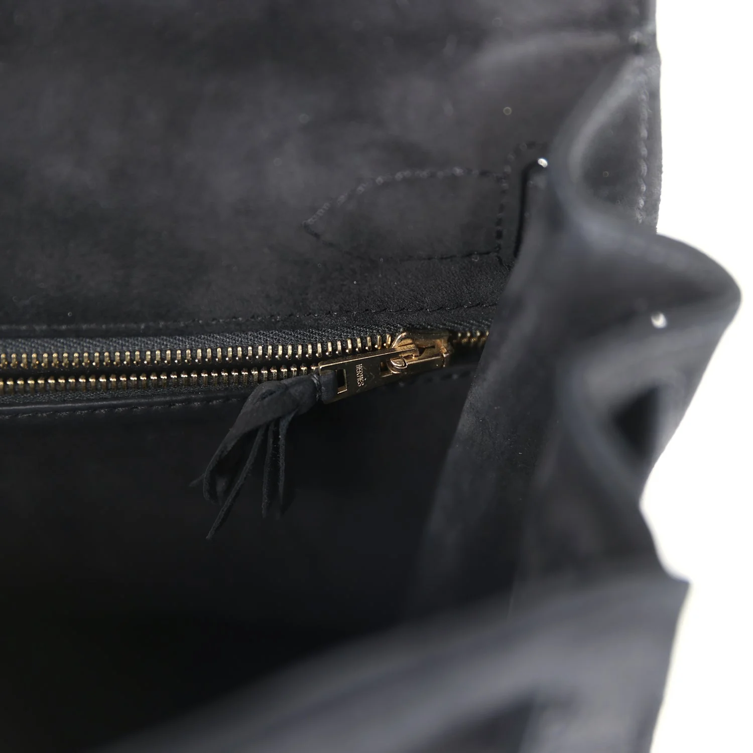 Vintage Hermes Kelly Sellier 28 Black Doblis Gold Hardware - Image 9