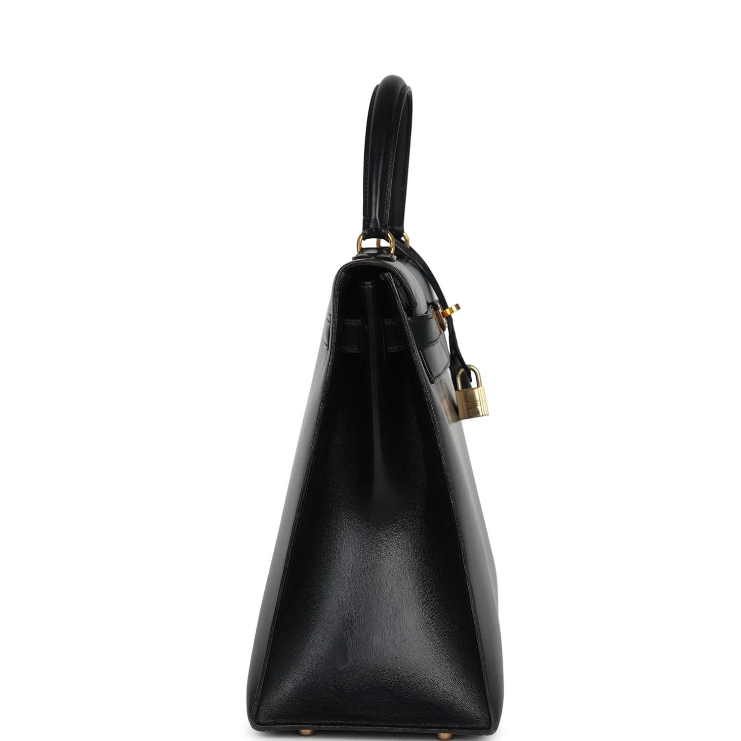 Vintage Hermes Kelly Sellier 35 Black Box Gold Hardware - Image 3