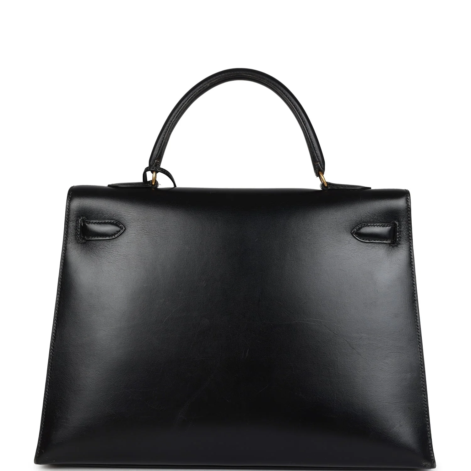 Vintage Hermes Kelly Sellier 35 Black Box Gold Hardware - Image 4