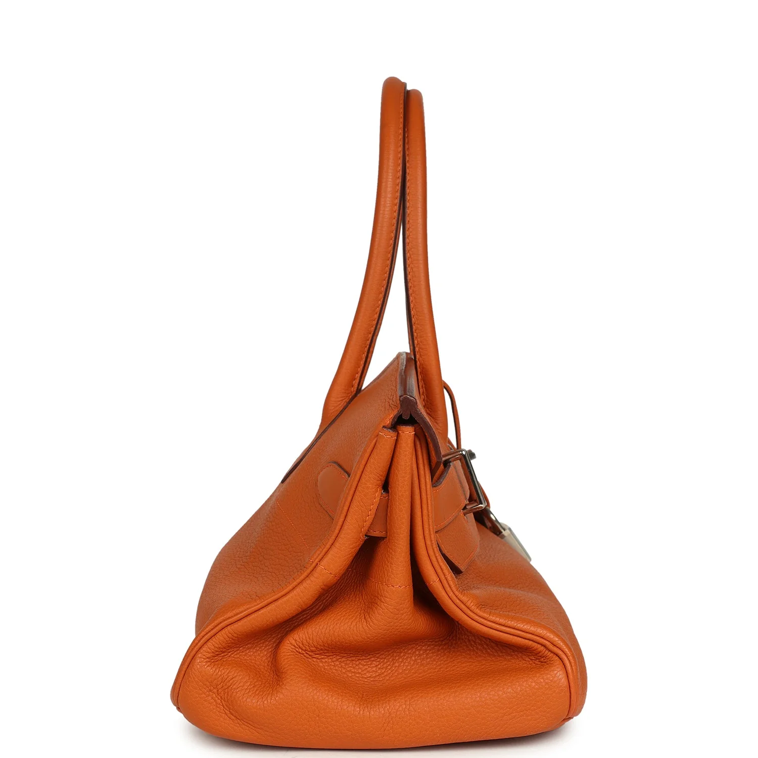 Vintage Hermes Shoulder Birkin 42 JPG Orange Clemence Palladium Hardware - Image 3